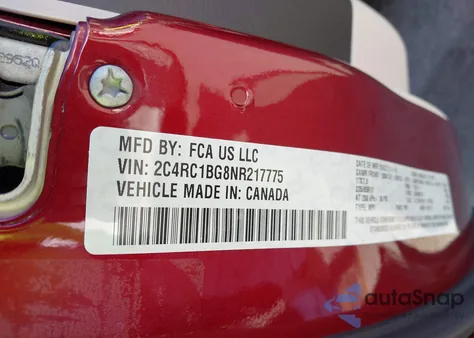 2022 Chrysler Pacifica Touring L из США, поврежденный, VIN 2C4RC1BG8NR217775